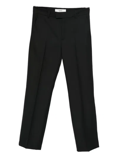 Séfr Trouseralone Straight-fit Mike In Misto Lana In Black