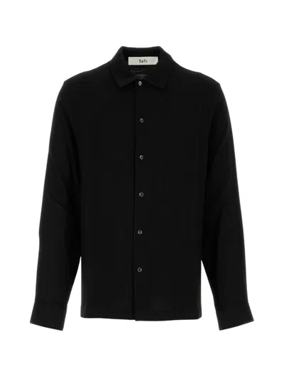 Séfr Sefr Mini Crepe Shirt For Men In Black