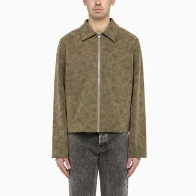 Séfr Moss-coloured Bardem Jacket In Synthetic Suede In Brushed_moss