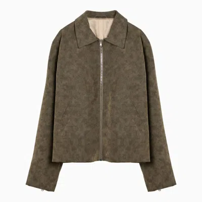 Séfr Moss-coloured Bardem Jacket In Synthetic Suede In Green