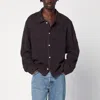 Séfr Myles Brown Knitted Cotton Shirt In Brown