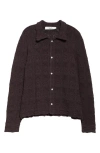 Séfr Myles Brown Knitted Cotton Shirt In Heavy Roast Knit