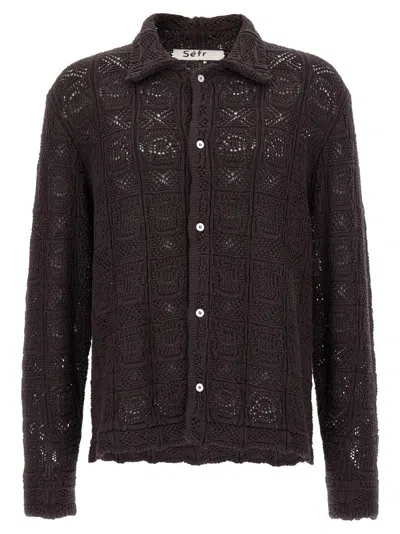 Séfr 'myles' Overshirt In Brown