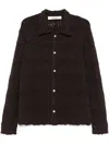 Séfr Myles Brown Knitted Cotton Shirt