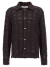 Séfr Myles Brown Knitted Cotton Shirt