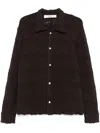 Séfr Myles Brown Knitted Cotton Shirt In Brown