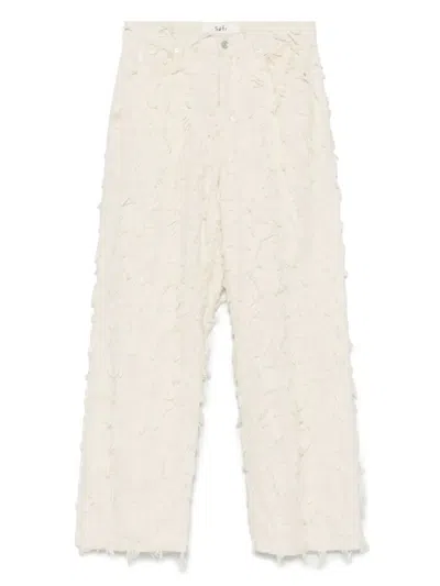 Séfr Nikos Fringe-detail Jeans In Neutrals