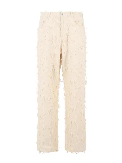 Séfr Nikos White Cotton Jeans In Metallic