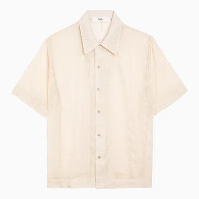 SÉFR SÉFR NOAM BEIGE COTTON KNIT SHIRT