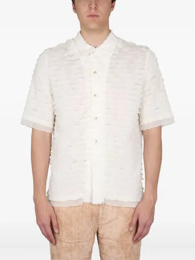 Séfr Noam Shirt French Collar Short Sleeves In White