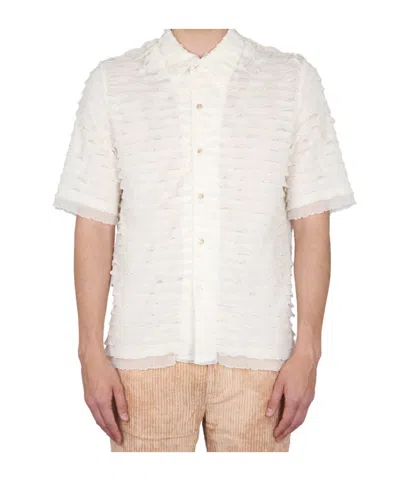 Séfr Noam Textured Button-up Shirt In White