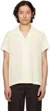 Séfr Noam White Wool Blend Shirt In Off White Crepe