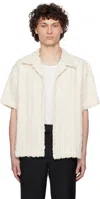 Séfr Beige Noam Shirt In Snowdrop Stripe