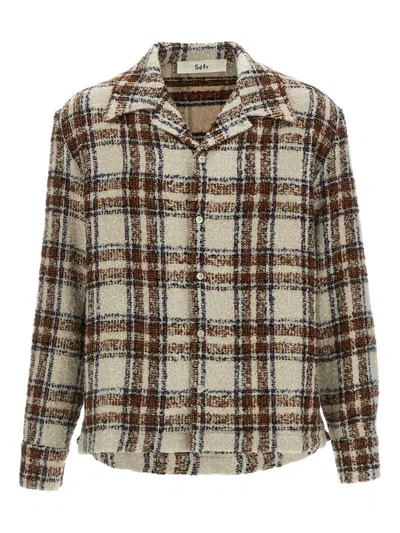 Séfr Ojai Long Sleeve Plaid Textured Shirt In Multi