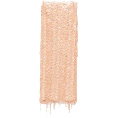 Séfr Lara Midi Skirt In Orange