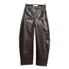 Séfr Leather Flared Trousers In Black
