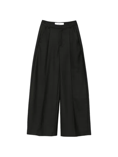 Séfr Pleated Wide-leg Trousers In Black