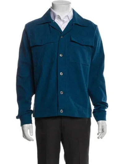 Pre-owned Séfr Printed Utility Jacket In Blue
