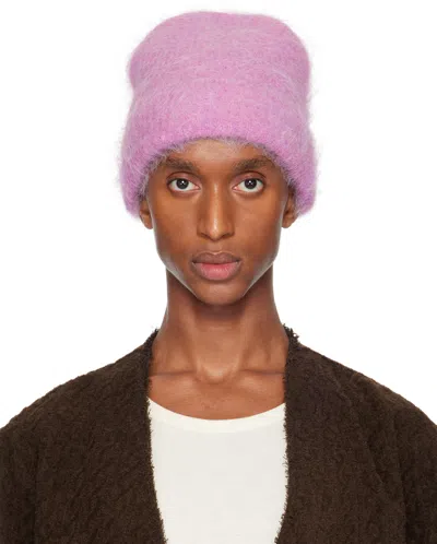 Séfr Purple Fuzzy Beanie In Pink