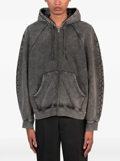 Séfr Raglan-sleeve Zip-up Hoodie In Gray