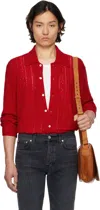 Séfr Red Riku Shirt In Ruby Merino