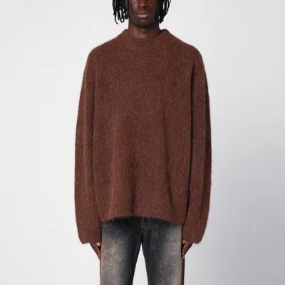 Séfr Relaxed Fit Brown Alpaca-blend Crew-neck Jumper