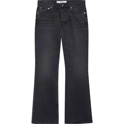 Séfr Rider Cut Flare Legjeans In Creased Black Wash