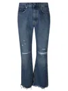 Séfr Ripped And Frayed Jeans In Trashed Mid Blue