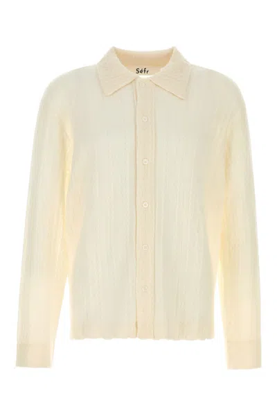 SÉFR SEFR IVORY WOOL RIKU SHIRT