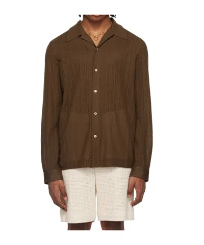 Séfr Brown Ripley Shirt In Espresso Medallion