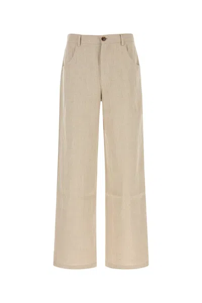 Séfr Sand Linen Wide-leg Arno Pant In Neutral