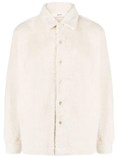 Séfr Sense Fleece-texture Shirt In White