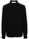 Séfr Wes Virgin Wool Button-up Shirt In Nero