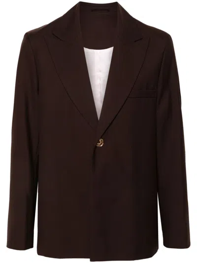 Séfr Seydou Twill Blazer In Brown