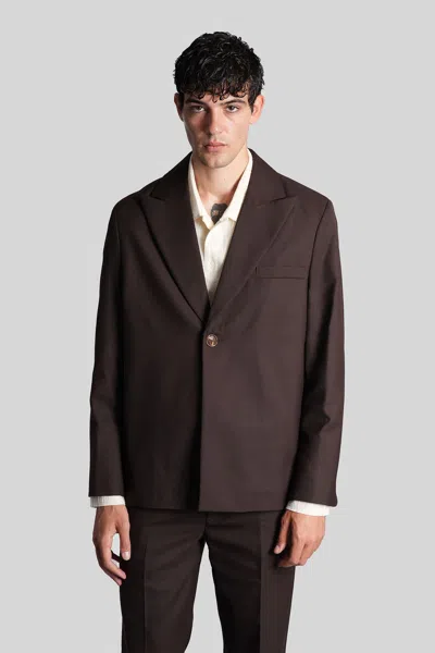 Séfr Seydou Blazer In Brown Wool