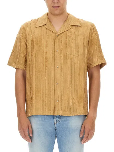 Séfr Textured Dalian Shirt In Beige