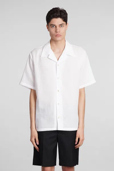 Séfr Shirt In White Cotton And Linen
