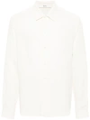 Séfr Crepe Long-sleeved Shirt In Off White Crepe