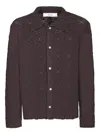 Séfr Myles Brown Knitted Cotton Shirt
