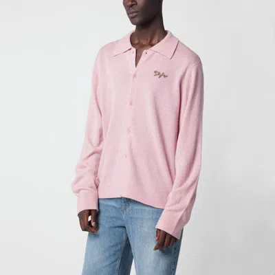 Séfr Shirt-style Mini Cardigan In Wool Blend In Pink