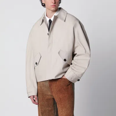 Séfr Short Beige Cotton Trench Coat In Neutral