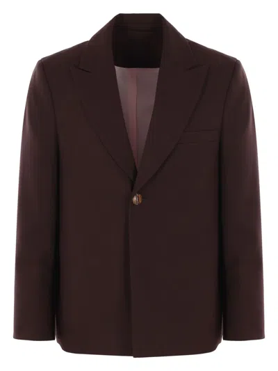 Séfr Single-breasted Blazer In Brown
