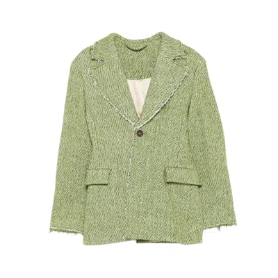 Séfr Single-breasted Blazer In Green