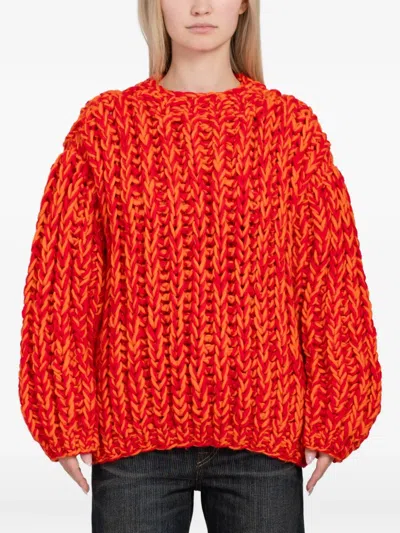 Séfr Sol Chunky-knit Sweater In Orange