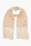 Séfr Solid Color Scarf With Frings In Neutral