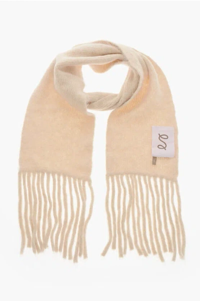 SÉFR SOLID COLOR SCARF WITH FRINGS