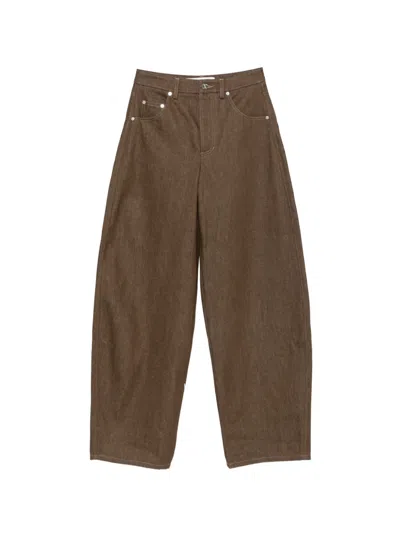 Séfr Soline Raw-denim Jeans In Brown