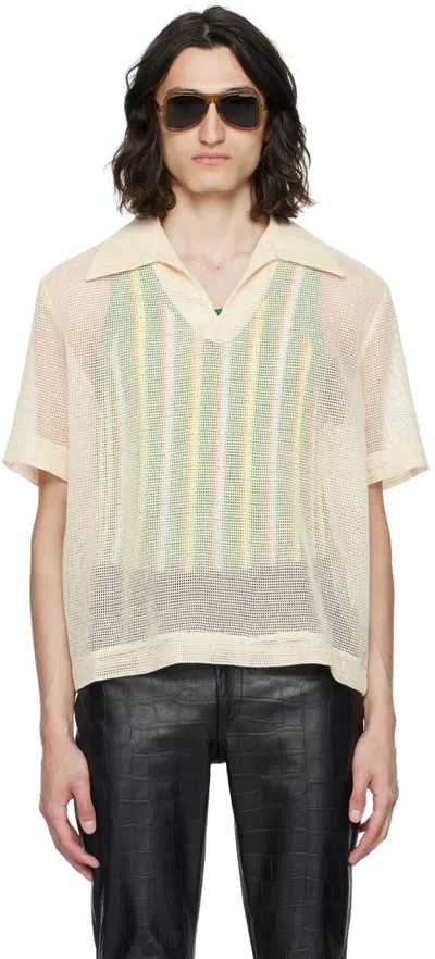 Séfr Ssense Exclusive Beige Mate Polo In Beige Windowpane