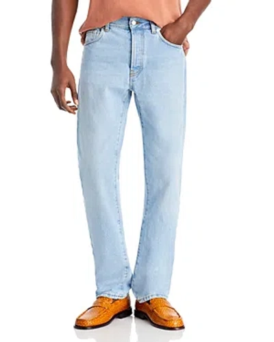 Séfr Straight Fit Jeans In Subtle Wash In Blue