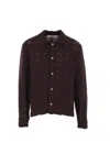 Séfr Myles Brown Knitted Cotton Shirt In Brown